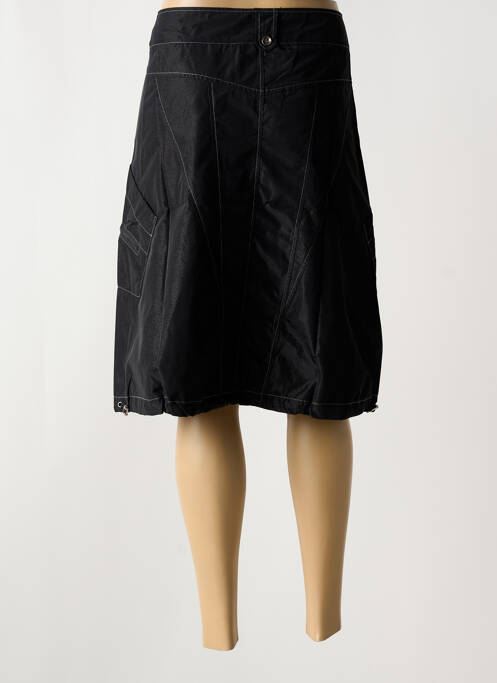 Jupe mi-longue coupe droite noir ARELINE femme