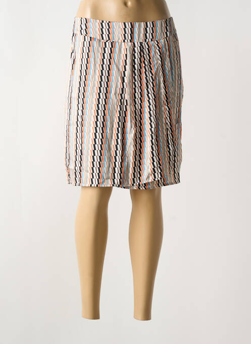 Jupe mi-longue orange ARELINE pour femme