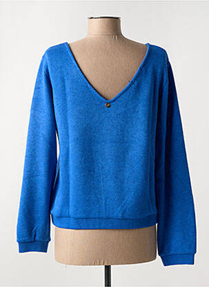 Pull coupe cintrée manches longues bleu PAUL BRIAL femme