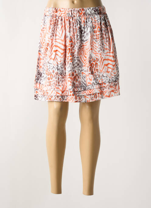 Jupe courte orange ARELINE pour femme
