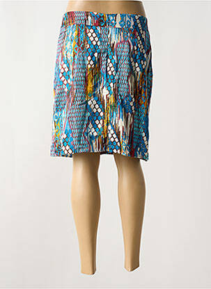 Jupe mi-longue taille normale bleu ARELINE femme