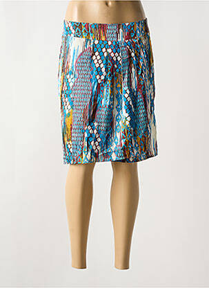 Jupe mi-longue bleu ARELINE pour femme