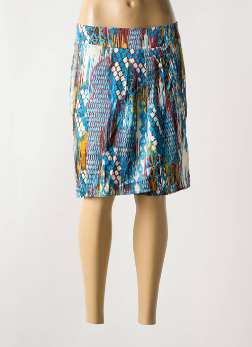 Jupe mi-longue taille normale bleu ARELINE femme
