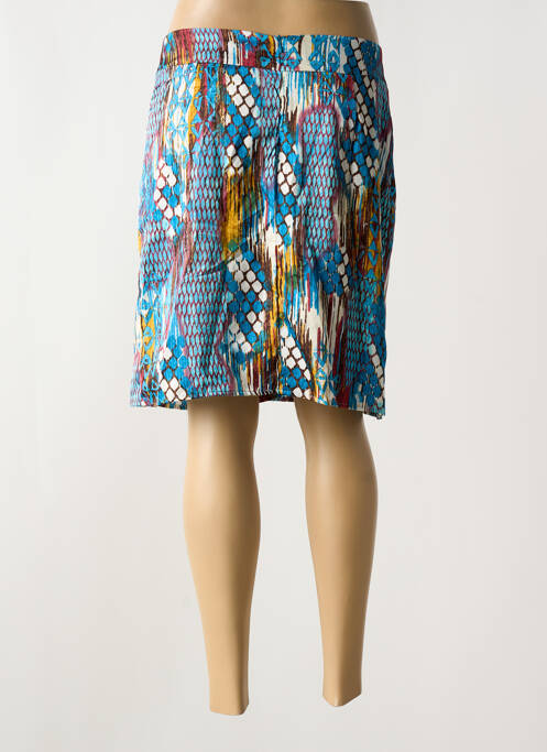 Jupe mi-longue taille normale bleu ARELINE femme