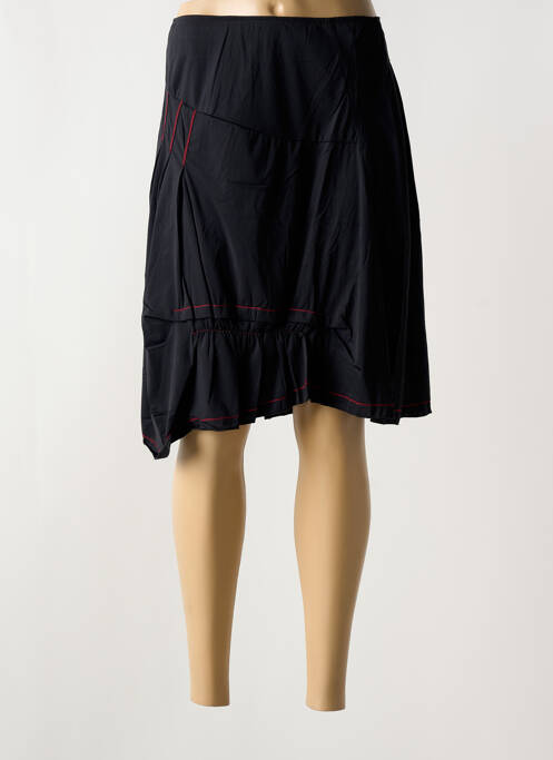 Jupe mi-longue stretch noir ARELINE femme