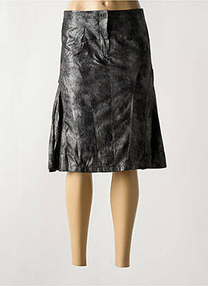 Jupe mi-longue coupe droite gris ARELINE femme