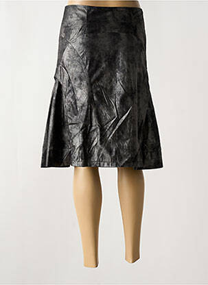 Jupe mi-longue coupe droite gris ARELINE femme