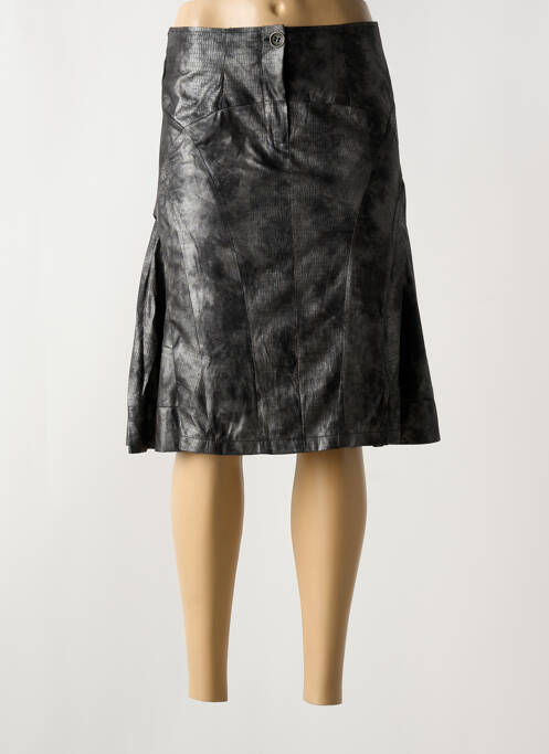 Jupe mi-longue coupe droite gris ARELINE femme