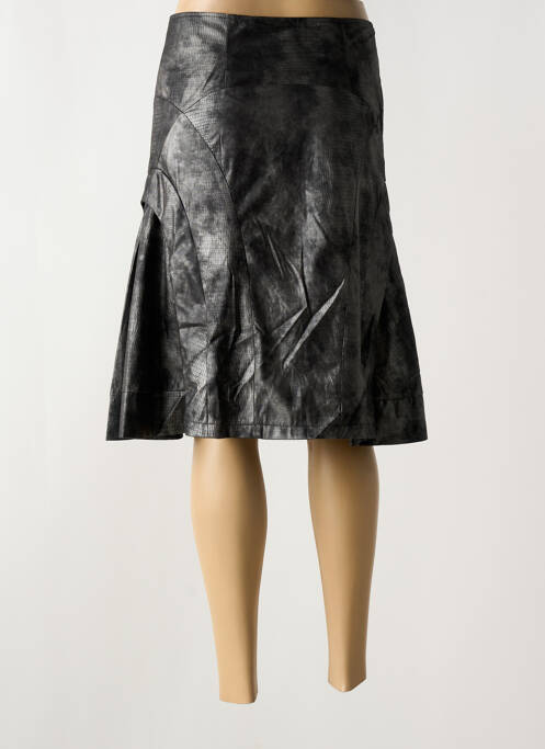 Jupe mi-longue coupe droite gris ARELINE femme