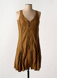Robe courte sans manche sans manche marron ARELINE femme