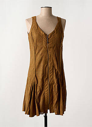 Robe courte sans manche sans manche marron ARELINE femme