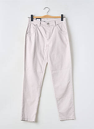 Pantalon slim tissage popeline taille normale gris ANNA MONTANA femme
