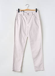 Pantalon slim tissage popeline taille normale gris ANNA MONTANA femme