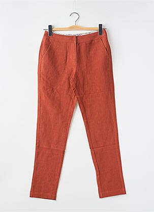Pantalon chino taille normale taille normale orange SEE U SOON femme