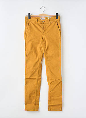 Pantalon chino tissage popeline taille normale jaune HAPPY femme