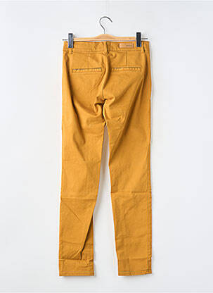 Pantalon chino tissage popeline taille normale jaune HAPPY femme