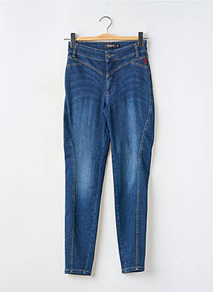 Jeans coupe slim stretch taille haute bleu DESIGUAL femme