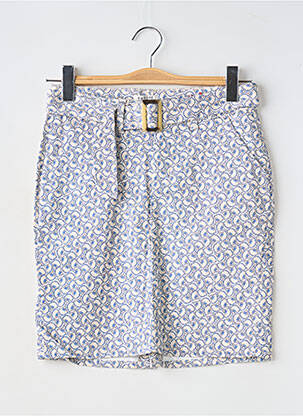 Jupe courte taille à pinces bleu KANOPE femme