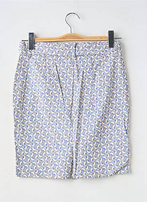 Jupe courte taille à pinces bleu KANOPE femme