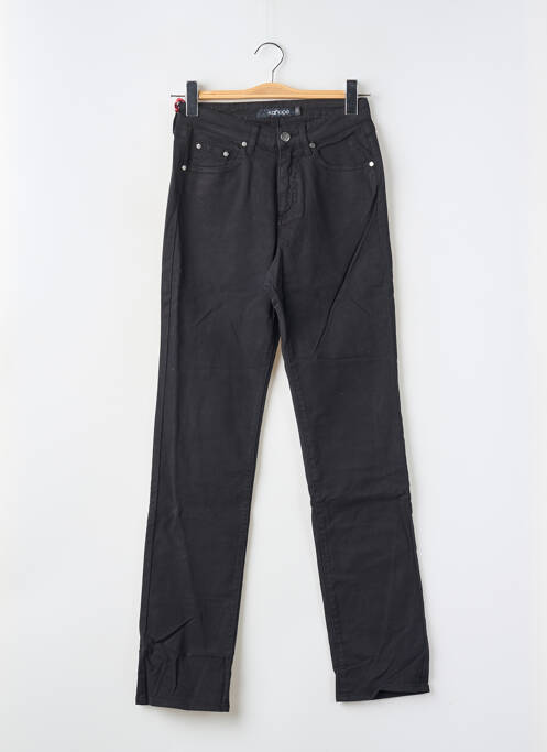 Pantalon slim tissage popeline taille normale noir KANOPE femme