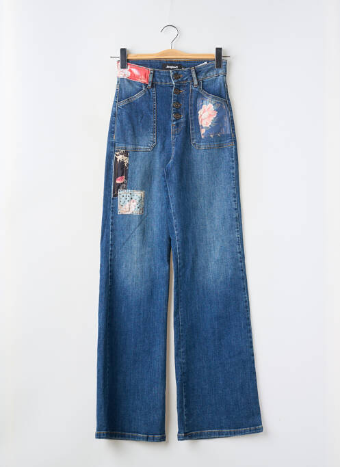 Jean coupe flare stretch taille haute bleu DESIGUAL femme