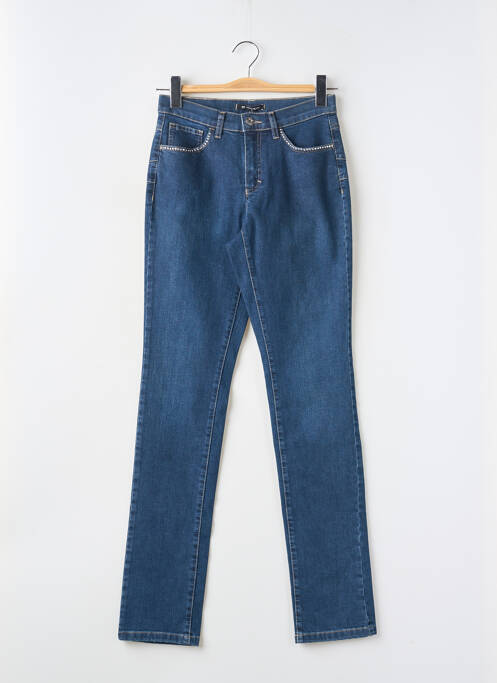 Jeans coupe slim stretch taille normale bleu BRUNO SAINT HILAIRE femme