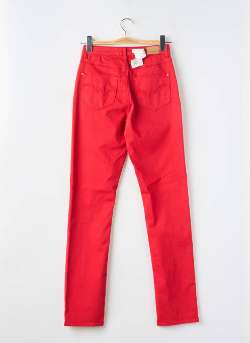 Pantalon slim tissage popeline taille haute rouge KANOPE femme
