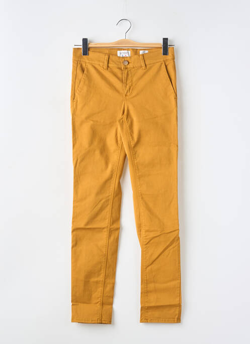 Pantalon chino tissage popeline taille normale jaune HAPPY femme