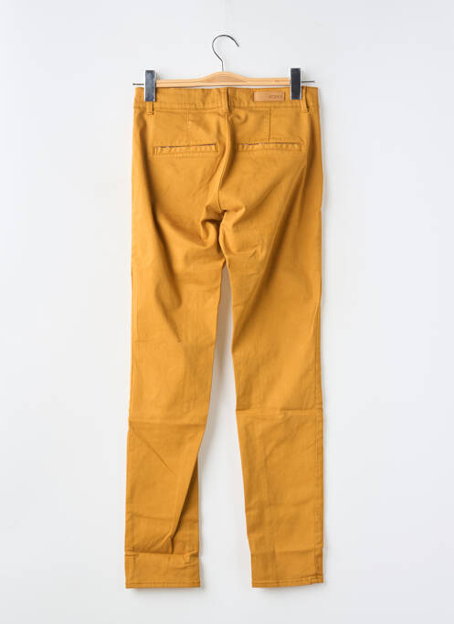 Pantalon chino tissage popeline taille normale jaune HAPPY femme