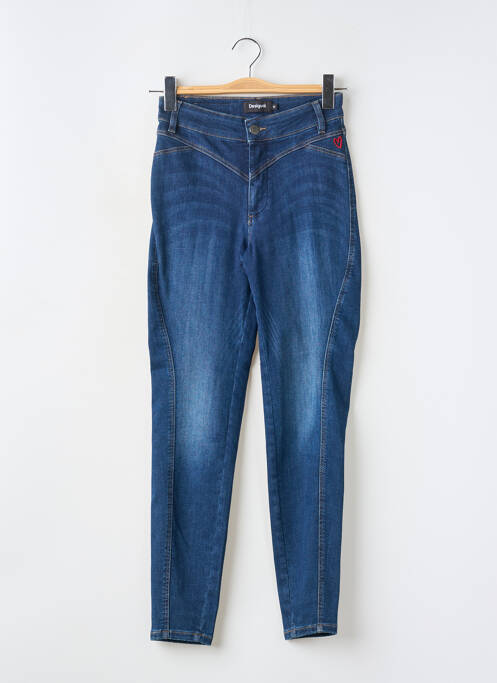 Jeans coupe slim stretch taille haute bleu DESIGUAL femme