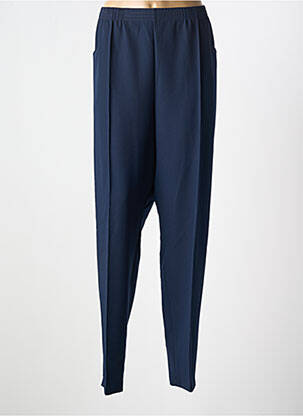 Pantalon droit tissage popeline taille normale bleu GRIFFON femme
