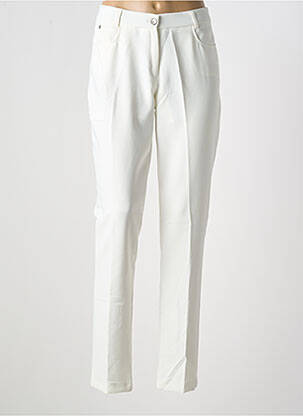 Pantalon slim taille élastique taille haute blanc GREGORY PAT femme