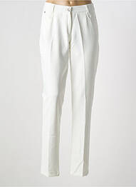 Pantalon slim taille élastique taille haute blanc GREGORY PAT femme