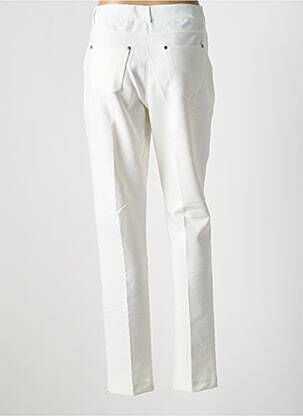 Pantalon slim taille élastique taille haute blanc GREGORY PAT femme