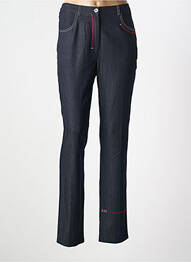 Pantalon slim taille élastique taille haute bleu GRIFFON femme