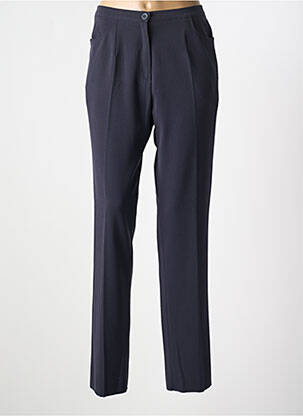Pantalon droit tissage crêpe taille haute bleu GRIFFON femme