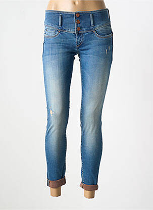 Jeans skinny effet usé délavé taille normale bleu SALSA femme