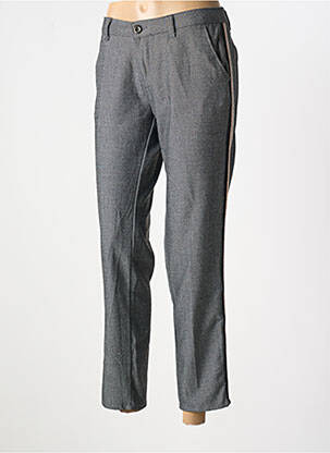 Pantalon chino broderie galons latéraux taille normale gris LE TEMPS DES CERISES femme