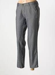 Pantalon chino broderie galons latéraux taille normale gris LE TEMPS DES CERISES femme