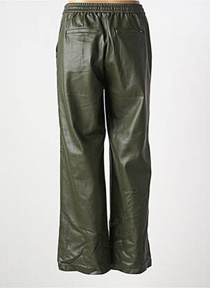 Pantalon droit fermeture zippée sous rabat avec crochet taille normale vert GARCIA femme