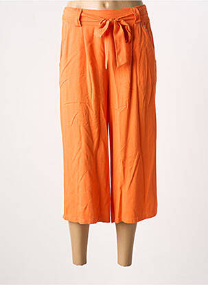 Pantacourt taille élastique taille normale orange COULEURS DU TEMPS femme