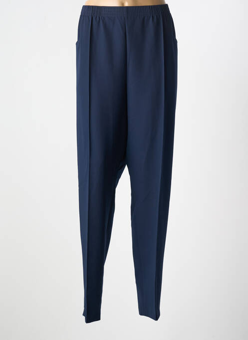 Pantalon droit tissage popeline taille normale bleu GRIFFON femme