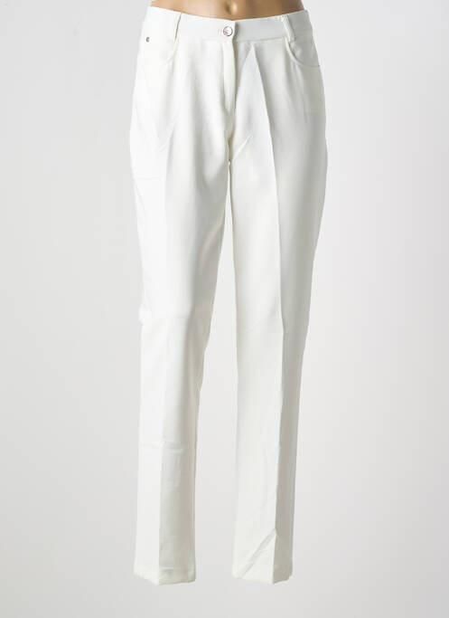Pantalon slim taille élastique taille haute blanc GREGORY PAT femme