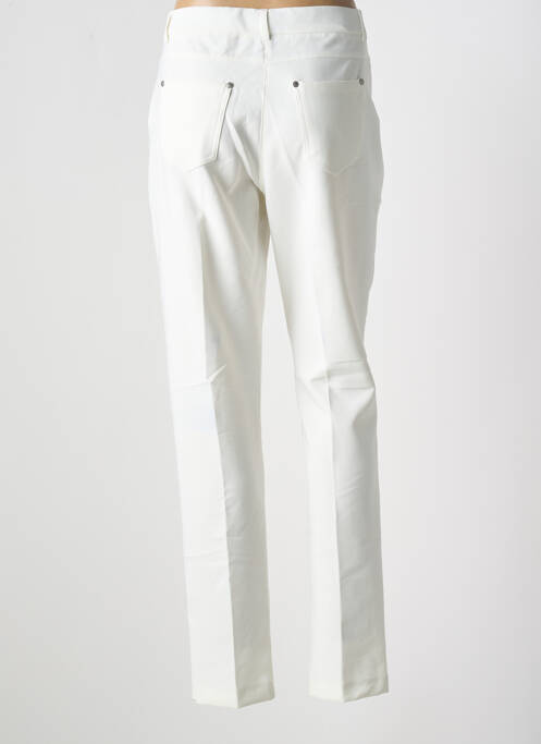 Pantalon slim taille élastique taille haute blanc GREGORY PAT femme