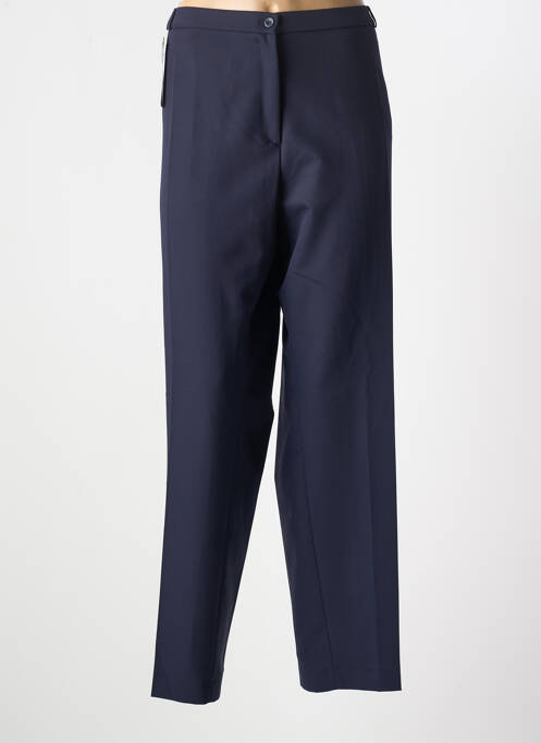 Pantalon droit tissage crêpe taille normale bleu ANNE KELLY femme