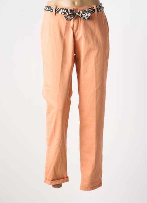Pantalon chino tissage popeline taille normale orange LE TEMPS DES CERISES femme