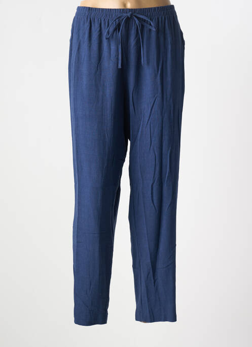 Pantalon droit tissage crêpe taille normale bleu TELMAIL femme