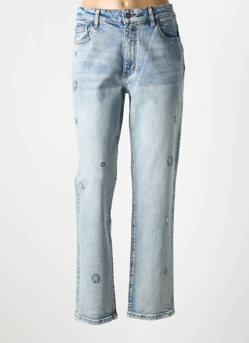 Jeans coupe droite bleu DESIGUAL pour femme
