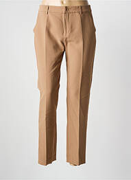 Pantalon slim tissage popeline taille normale marron SIGNE NATURE femme