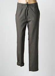 Pantalon droit fermeture zippée sous rabat boutonné taille normale vert GRIFFON femme